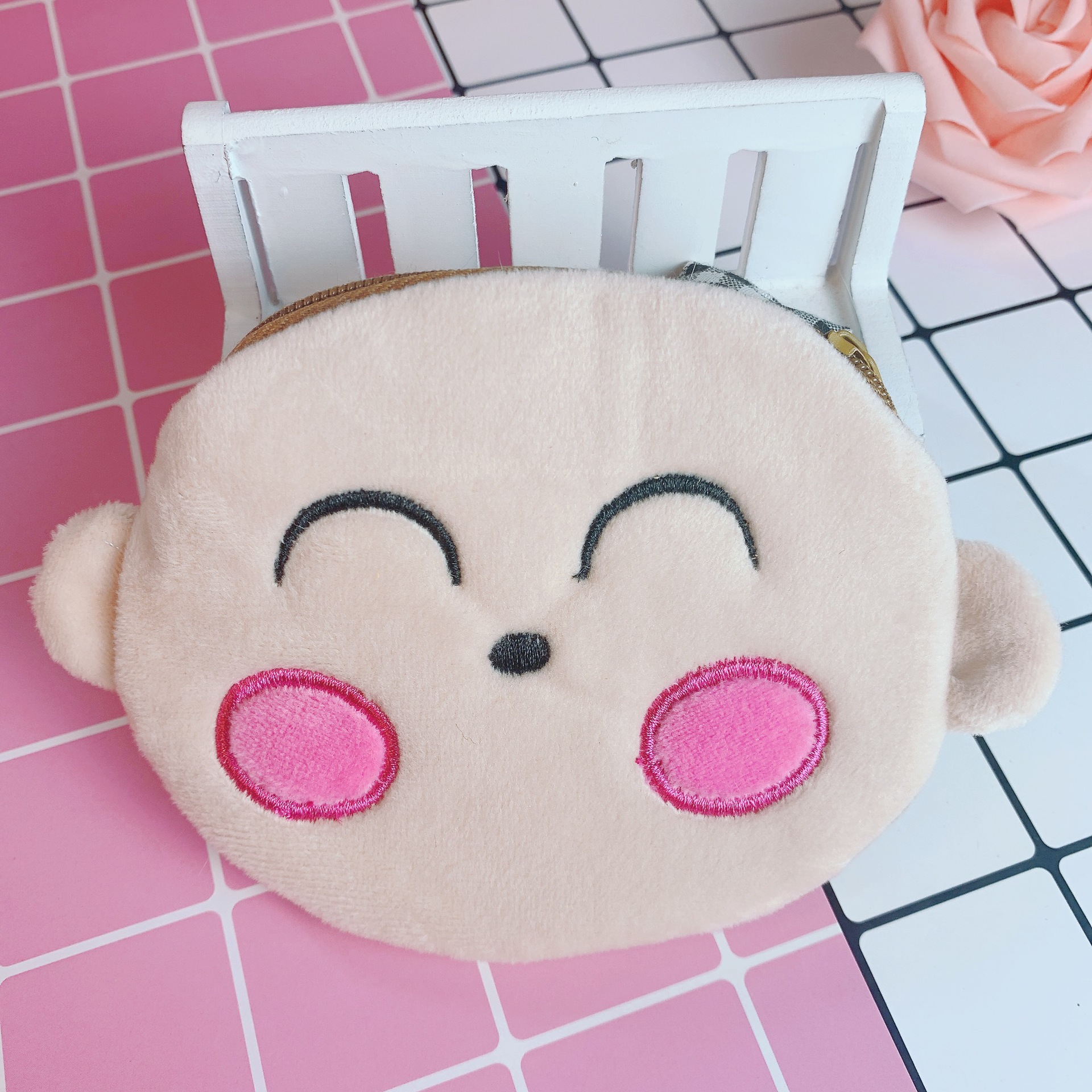 Cartoon Girl Plush Earphone Case - Cute & Soft Kawaii Anime