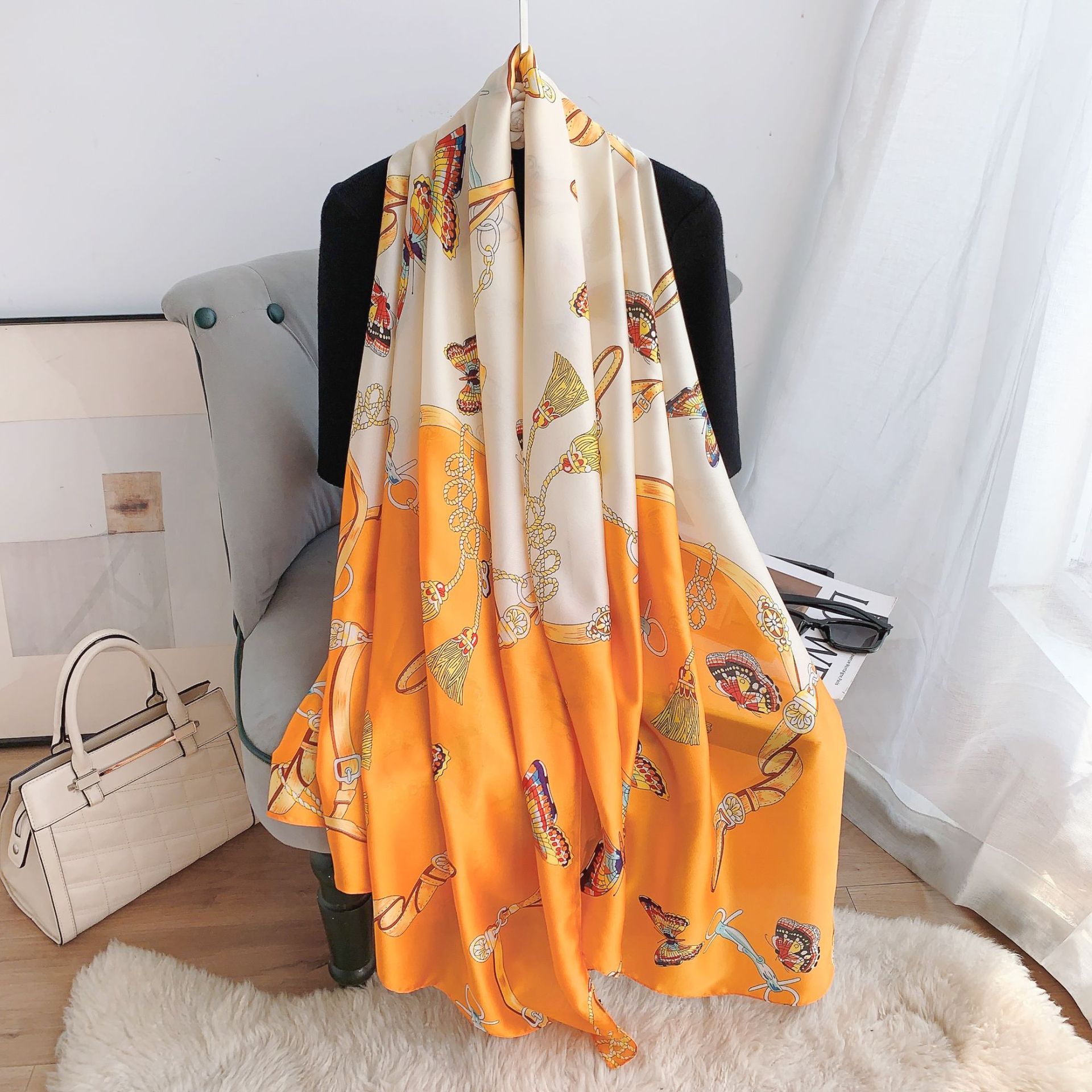 Women's Silk Printed Scarf Shawl
