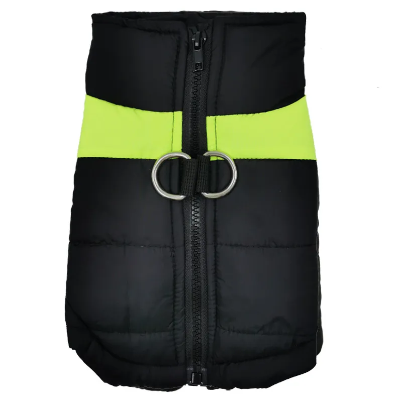Big Dog Pet Vest Ski Suit Waterproof Cotton Coat Jacket Autumn And Winter Warm Clothing For Pets - Green Ski Suit