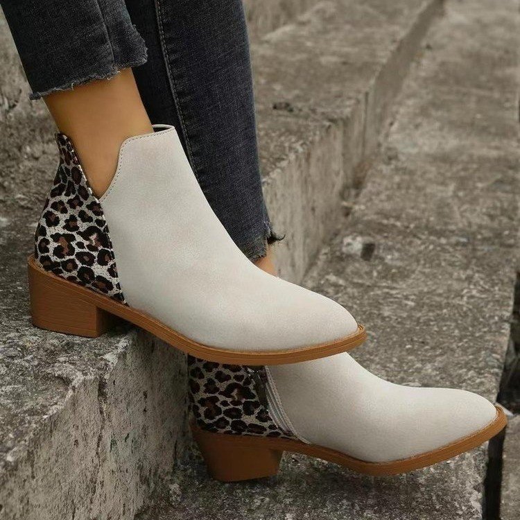Low-heeled Boots With Side Zipper