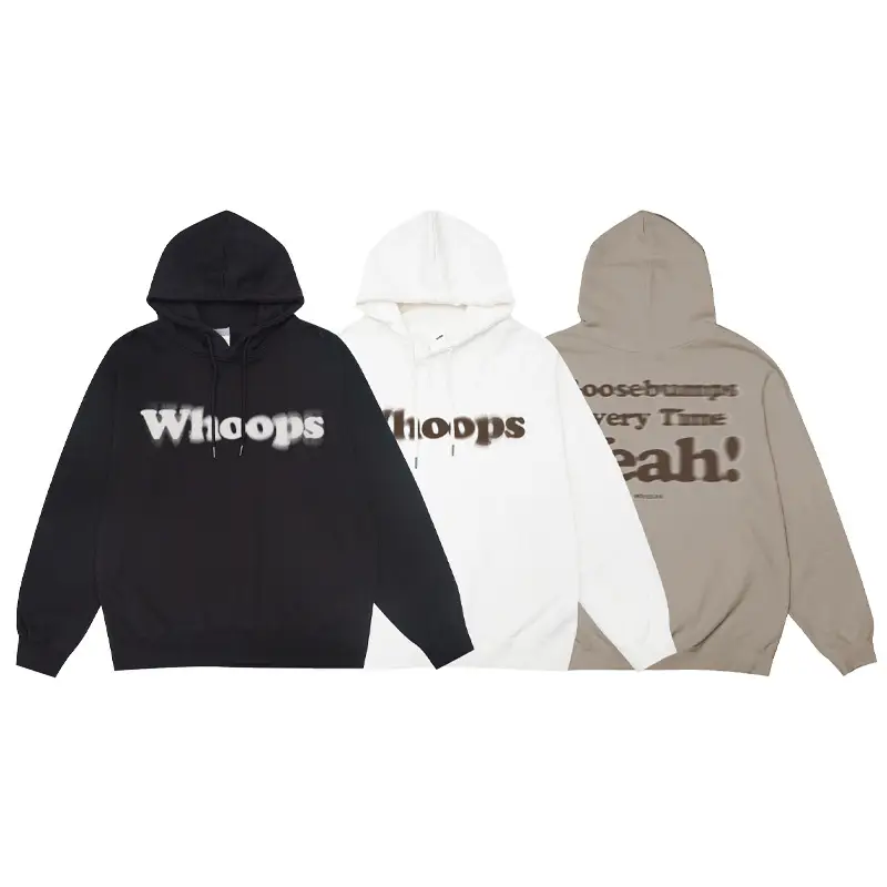 Cotton Terry Sweater American Fashion Brand Fuzzy Letter Printed Hoodie
