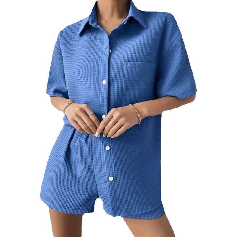 Home Women's Lapel Shorts Suit