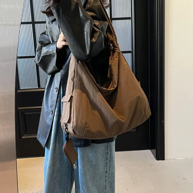 Large capacity Crossbody Bag Women's Casual Sports One shoulder Brown - Shop at LoveMi