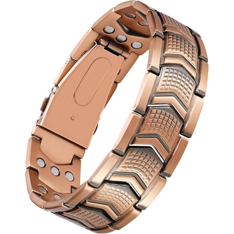 Mens Antique Copper-Color Bracelet Three-Row Full-Magnetic product image