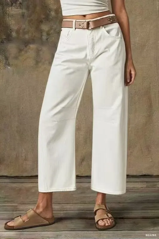 Casual Slim Fit All matching Straight Jeans White - Shop at LoveMi