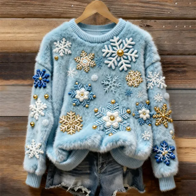 Women's Christmas Crew neck Patterned Top Mfh4Xicg1Yxk910 - Shop at LoveMi