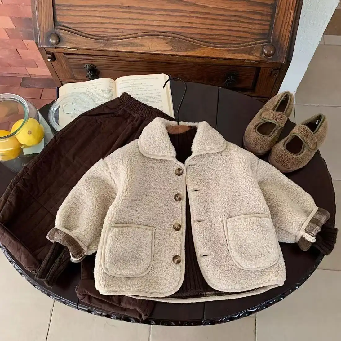 New Children Warm Boys' One-piece Velvet Jacket