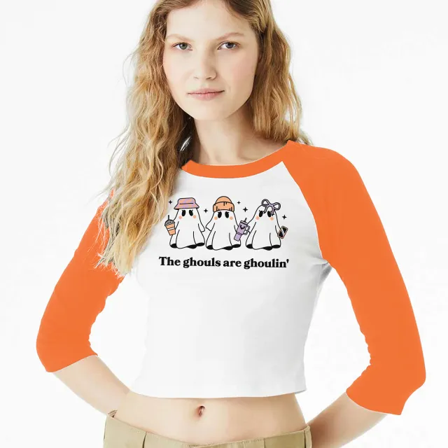Women's Top Offset Printing Contrast Color Slim Fit Long Sleeve Orange E - Shop at LoveMi