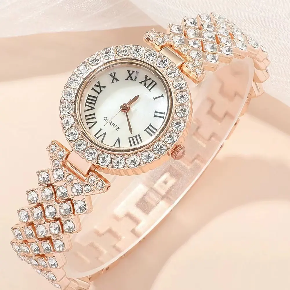 Diamond Women's Bracelet Watch Luxury Fashion Gift Box Six-piece