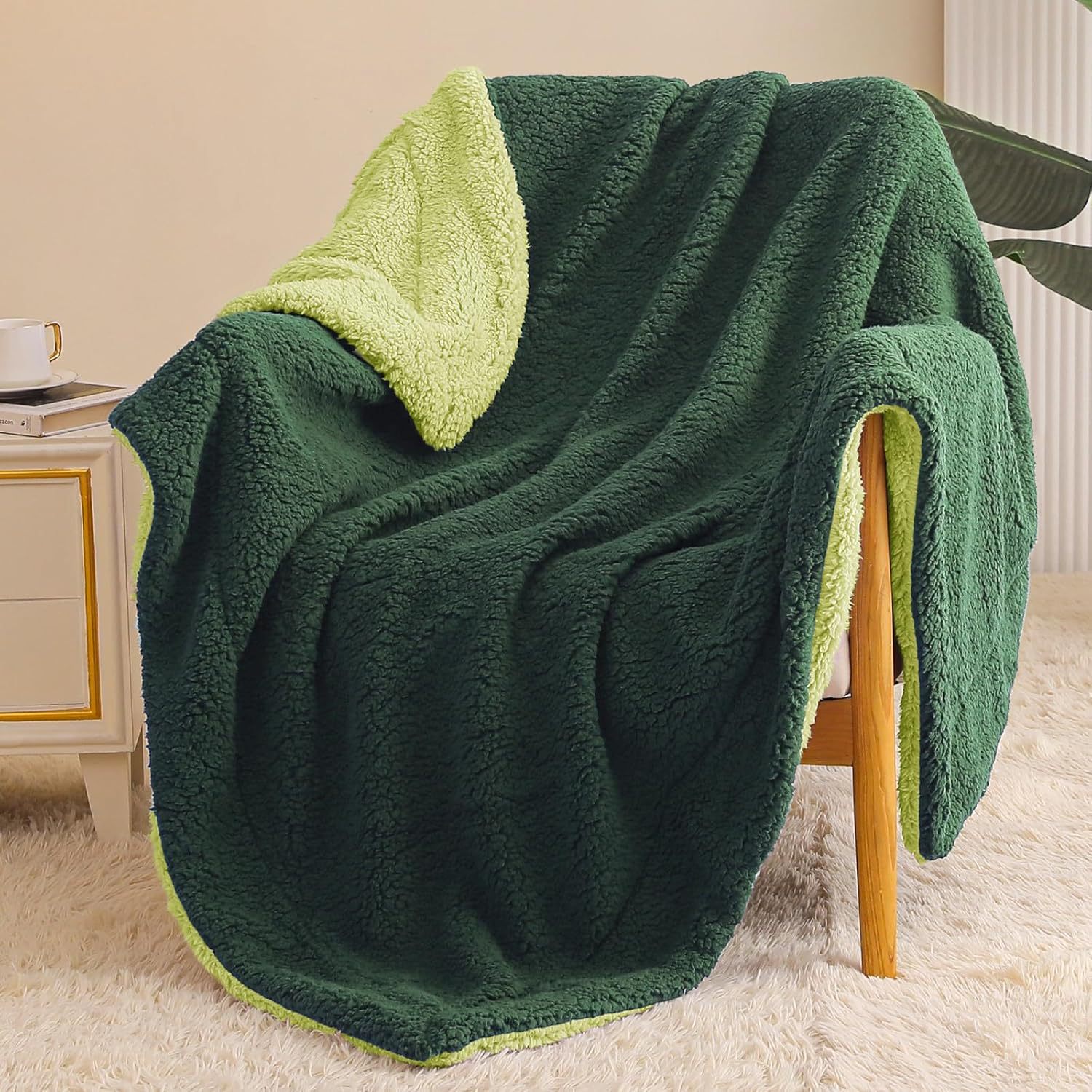 Two-Layer Double-Sided Lambswool Blanket With Contrasting Colorsperfect As A, picture 11 of 12