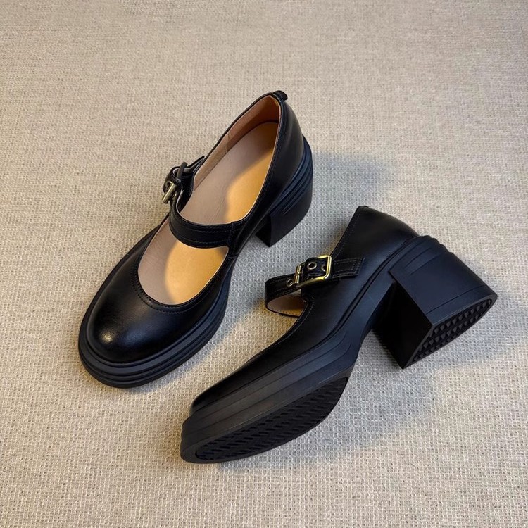 Round-toe High-heeled Mary Jane Shoes For Women