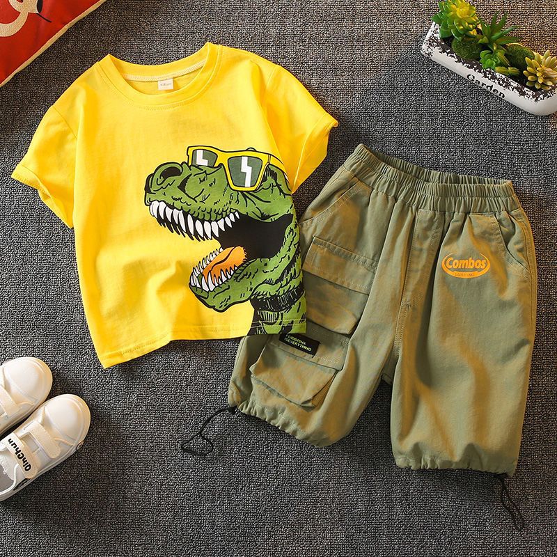 Cartoon Printing Heavy Industry Breathable Short Sleeve T-shirt Top