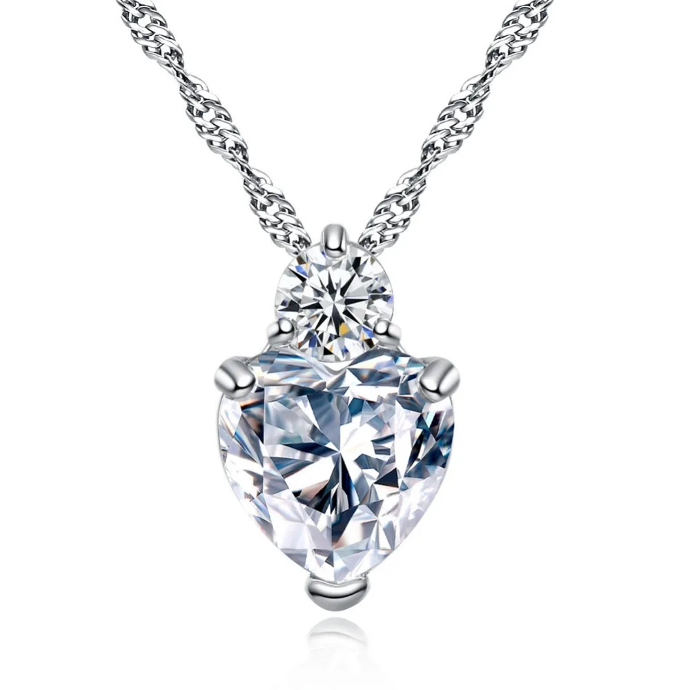 Title 2, Heart-shaped pendant fashion zircon necklace