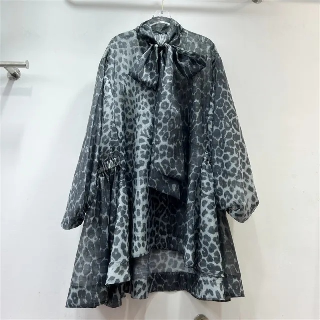 Western Leopard Print Loose And Irregular Design Skirt Gray - Shop at LoveMi
