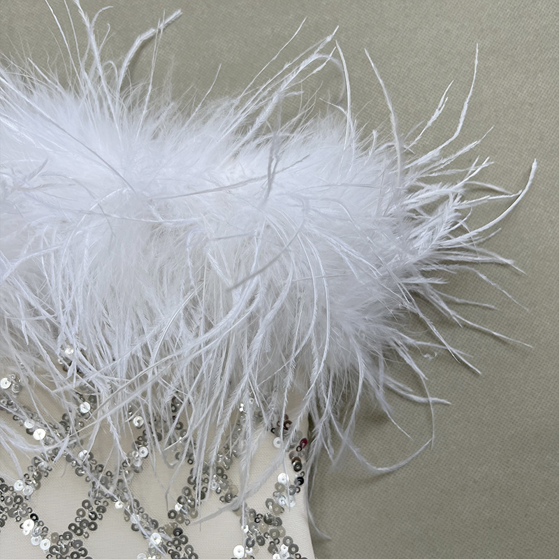 Sequin Feather Bandage Dress, picture 8 of 8