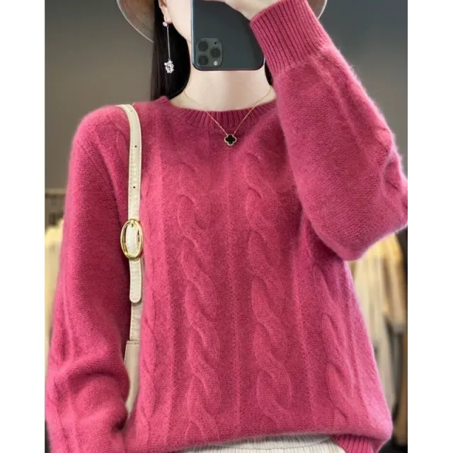 Pullover Cashmere Knitted Underwear Top Raspberry M - Shop at LoveMi