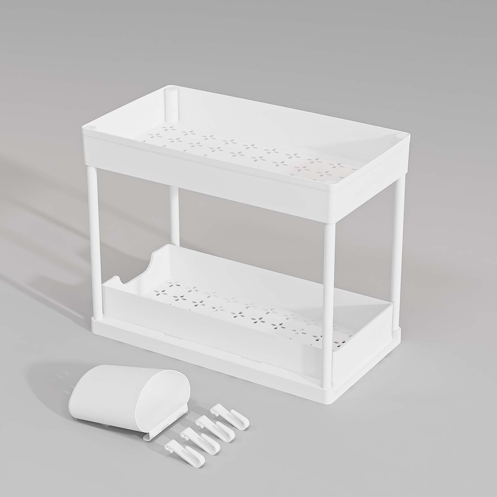 Kitchen Storage Rack A Versatile Mobile Organizer With Tiered Pull-out Shelves For Spice Jars 2