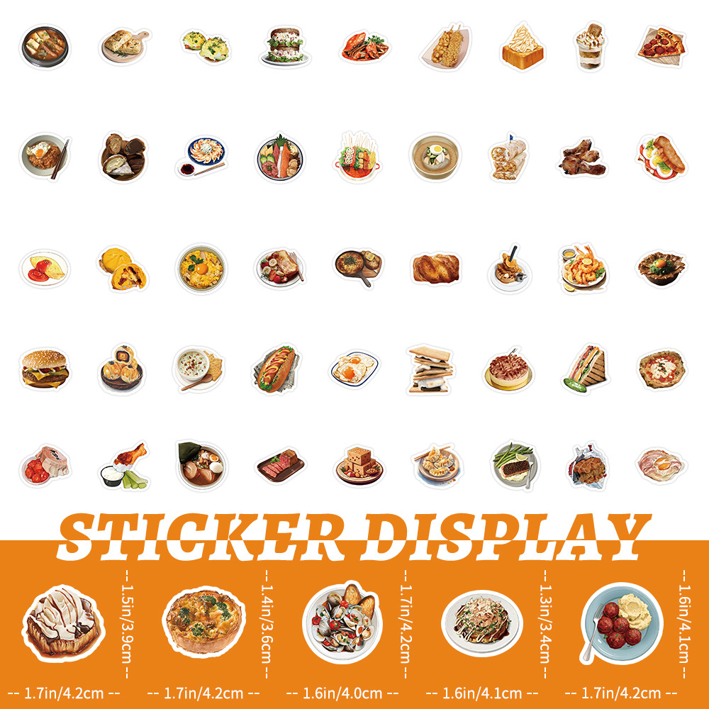 Title 10, Realistic Food Stickers Personalized Creative D...