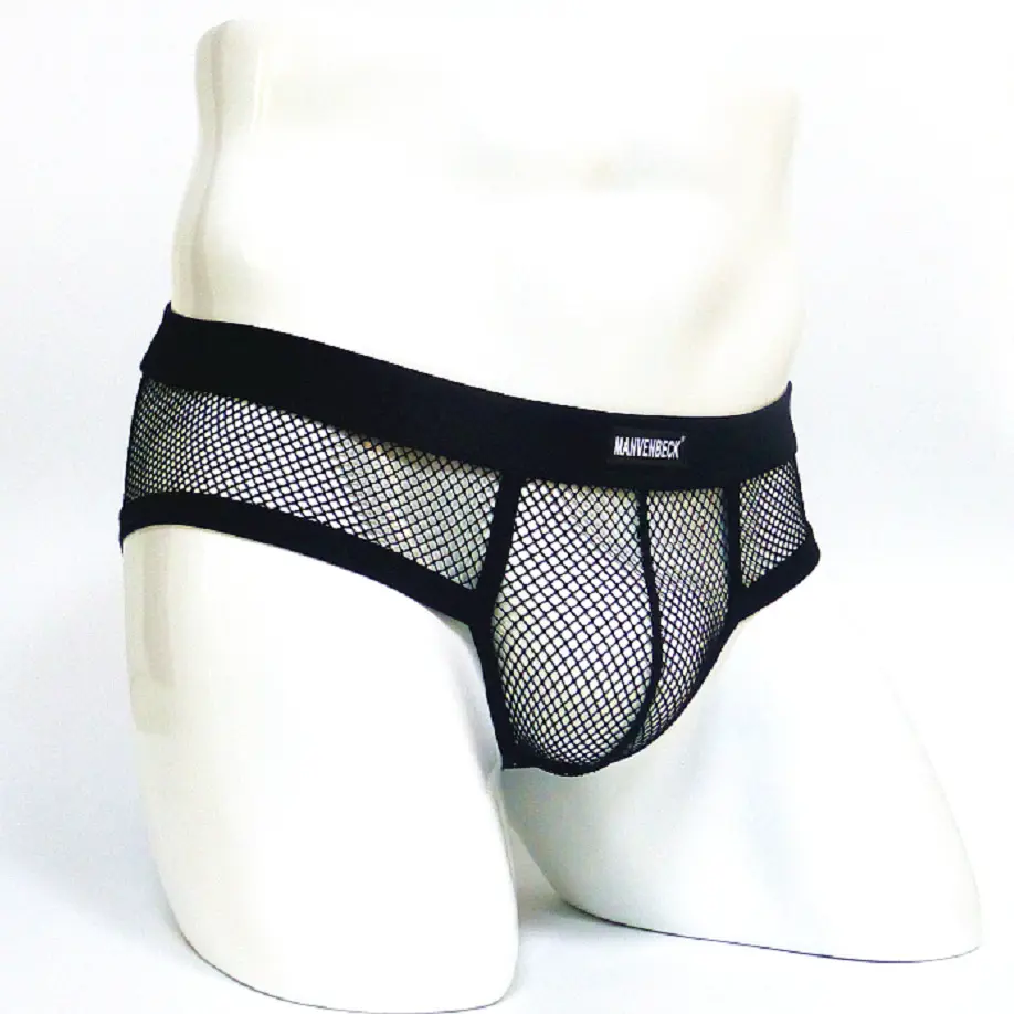 Men's Underwear Transparent Mesh Briefs Low Waist