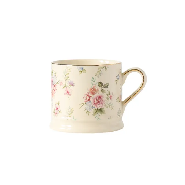 European Entry Lux Good looking Retro Domestic Gold Painting Ceramic Cup Phnom Penh Floral - Shop at LoveMi