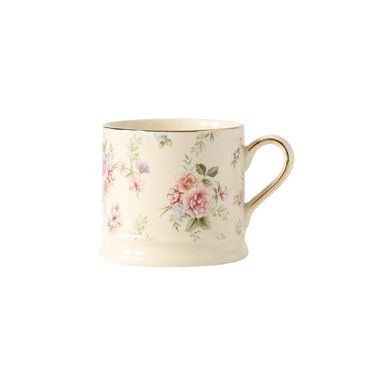 European Entry Lux Good-looking Retro Domestic Gold Painting Ceramic Cup - Phnom Penh Floral