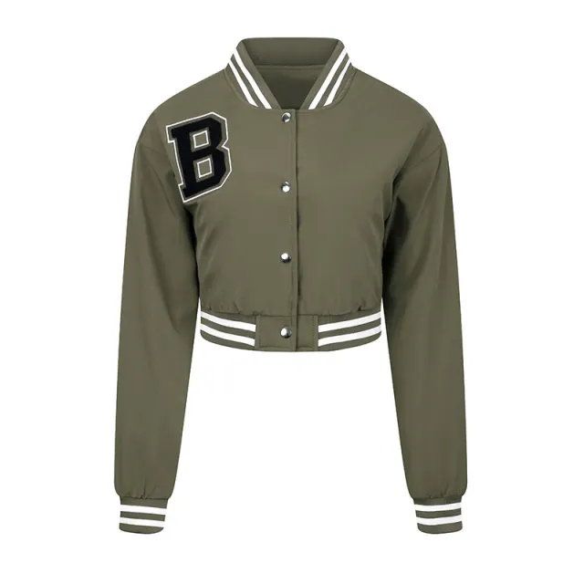 Women's Casual Jacket Spring And Autumn Thin Cotton Coat Army Green - Shop at LoveMi