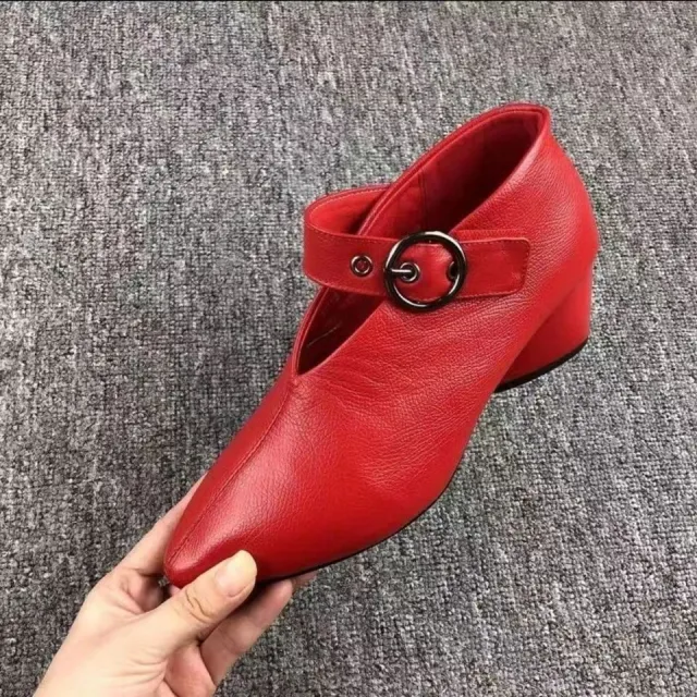 New European And American Fashion Shoes Women's Chunky Heel Red - Shop at LoveMi