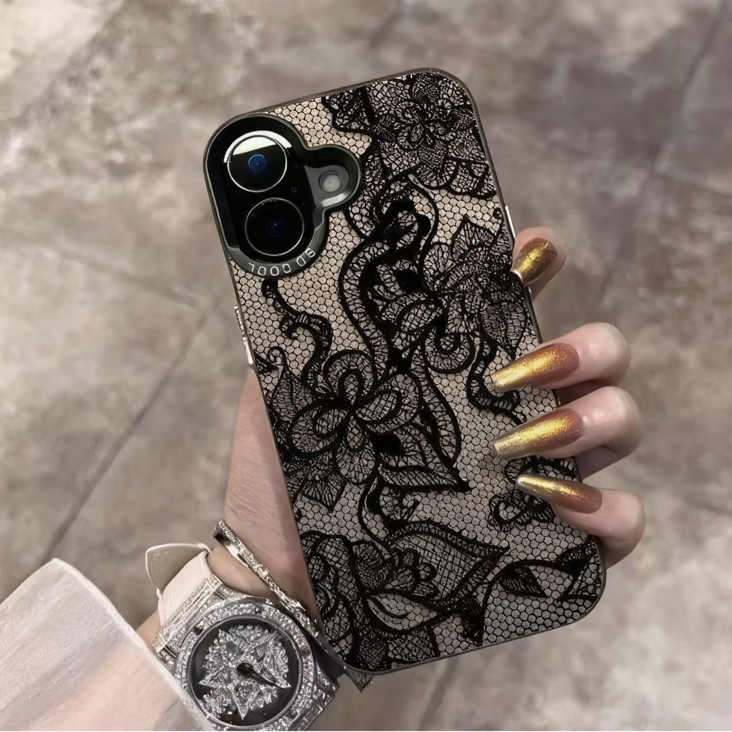 Anti-fingerprint Lace Flower Phone Case