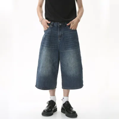 Horn Denim Cropped Pants Men