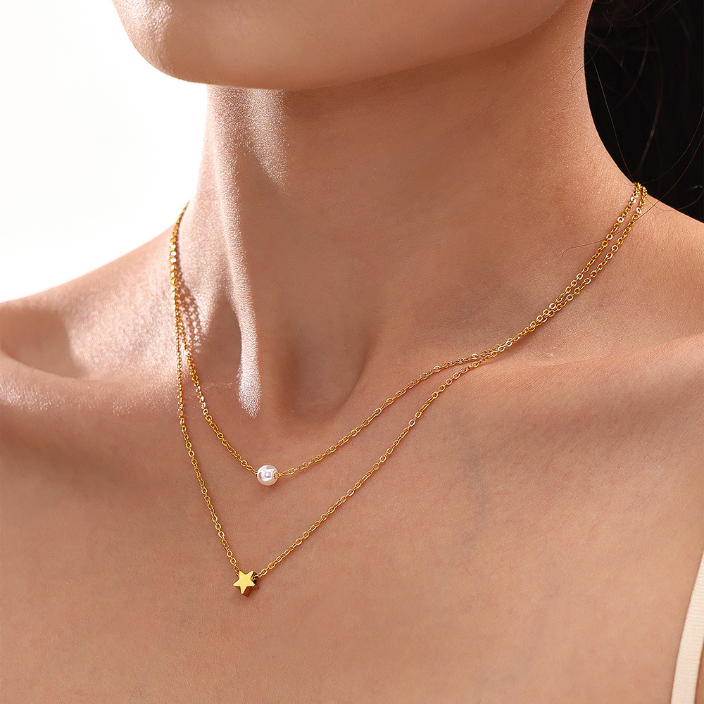 Multi-layer Necklace Commuter Twin Ornament