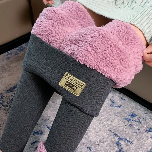 Women's Fashion Outerwear Winter Fleece lined Thick Warm Pants Dark Gray Leather Tag - Shop at LoveMi