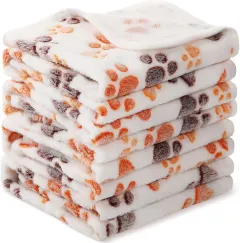Pet Blanket Dog Cat Coral Fleece Blanket - Beige Dog'S Paw - View 1
