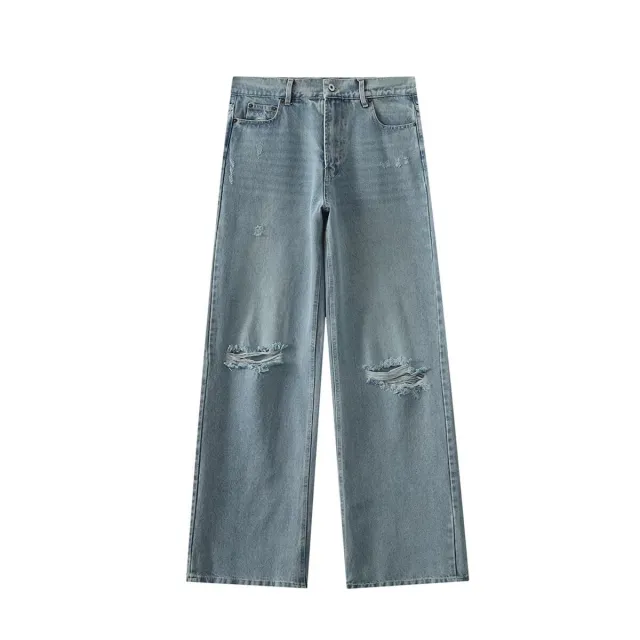 Summer New Women's Vintage Casual All matching Ripped High Waist Loose Comfortable Jeans Blue - Shop at LoveMi