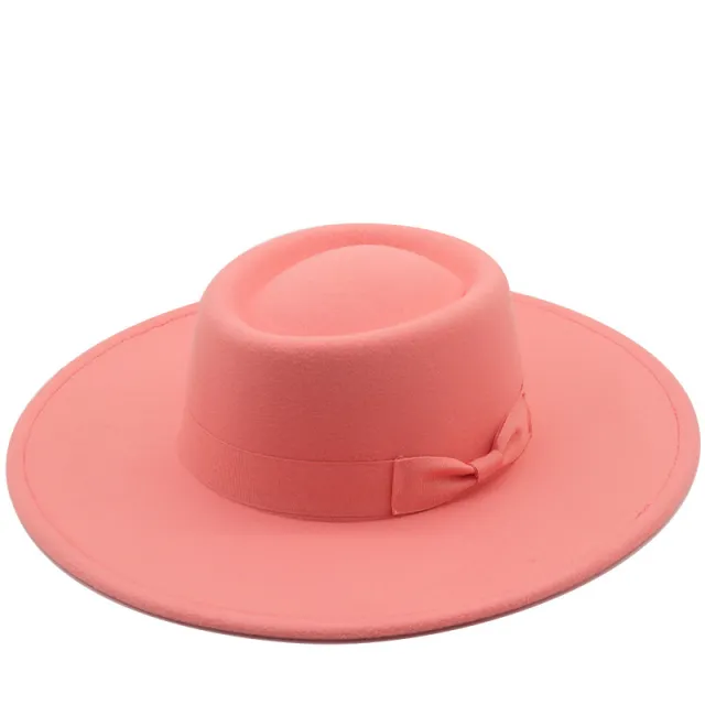 Autumn And Winter Woolen Big Brim Jazz Top Hat Red - Shop at LoveMi