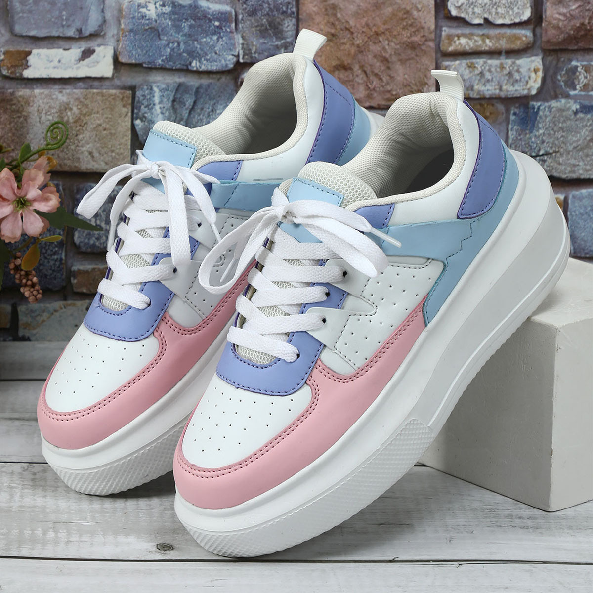 Platform Fashion Sneakers Lace-up Casual Sports Shoes