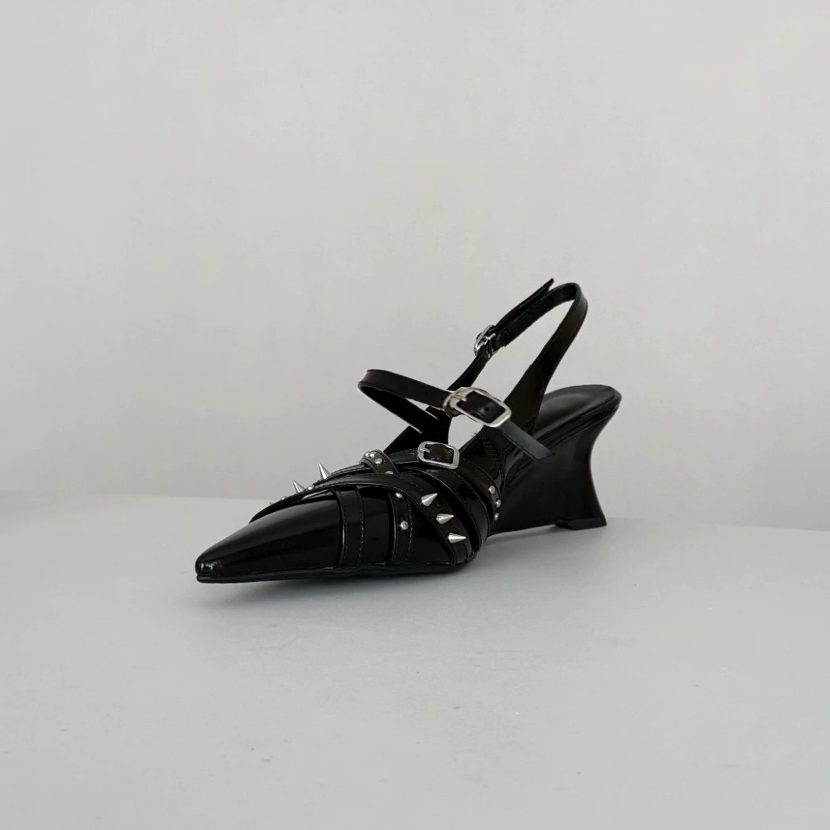 Spring Studded Mary Jane Slingback Pumps For Women