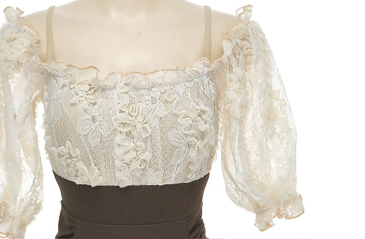 Off-shoulder One-piece High Waist Beach Hot Spring Swimsuit - Image 7