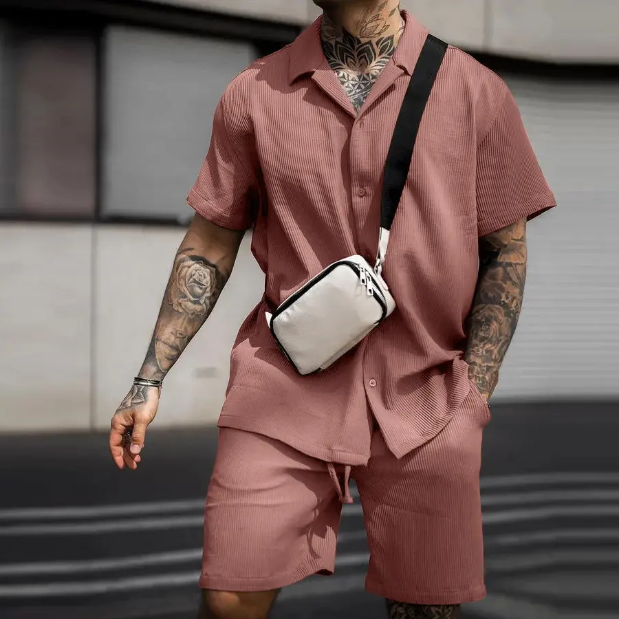 Men's Casual and Comfortable Polo Short-sleeved Shorts Suit