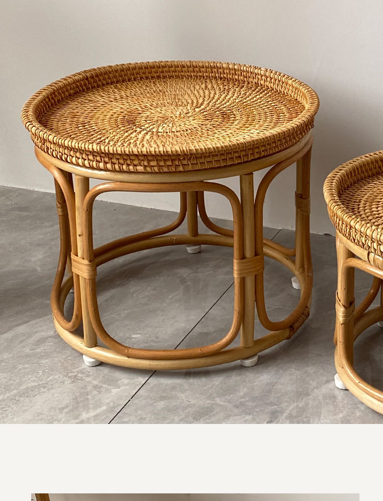Rattan Woven Boho Coffee Table