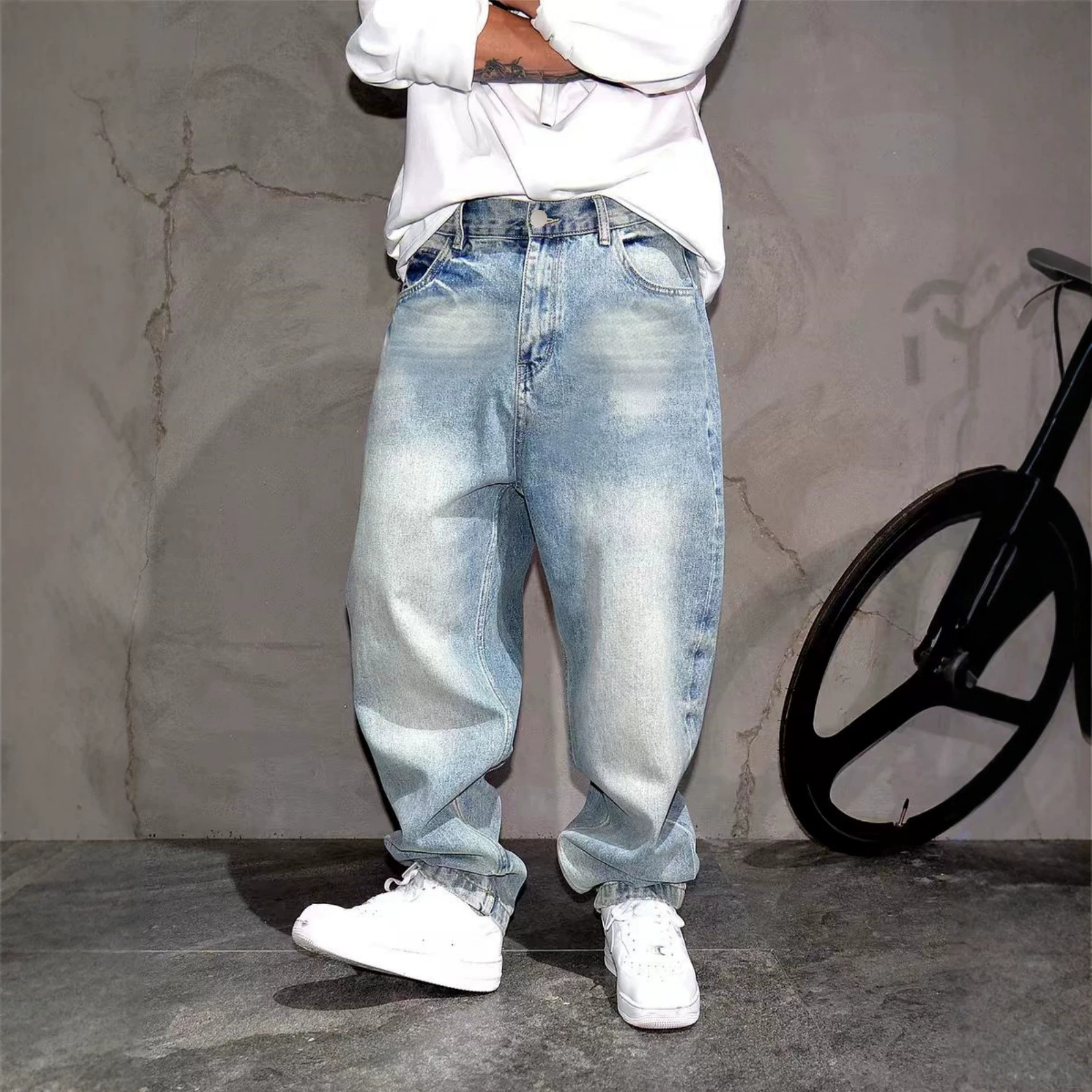 Simple Versatile Casual Mens Straight-leg Pants