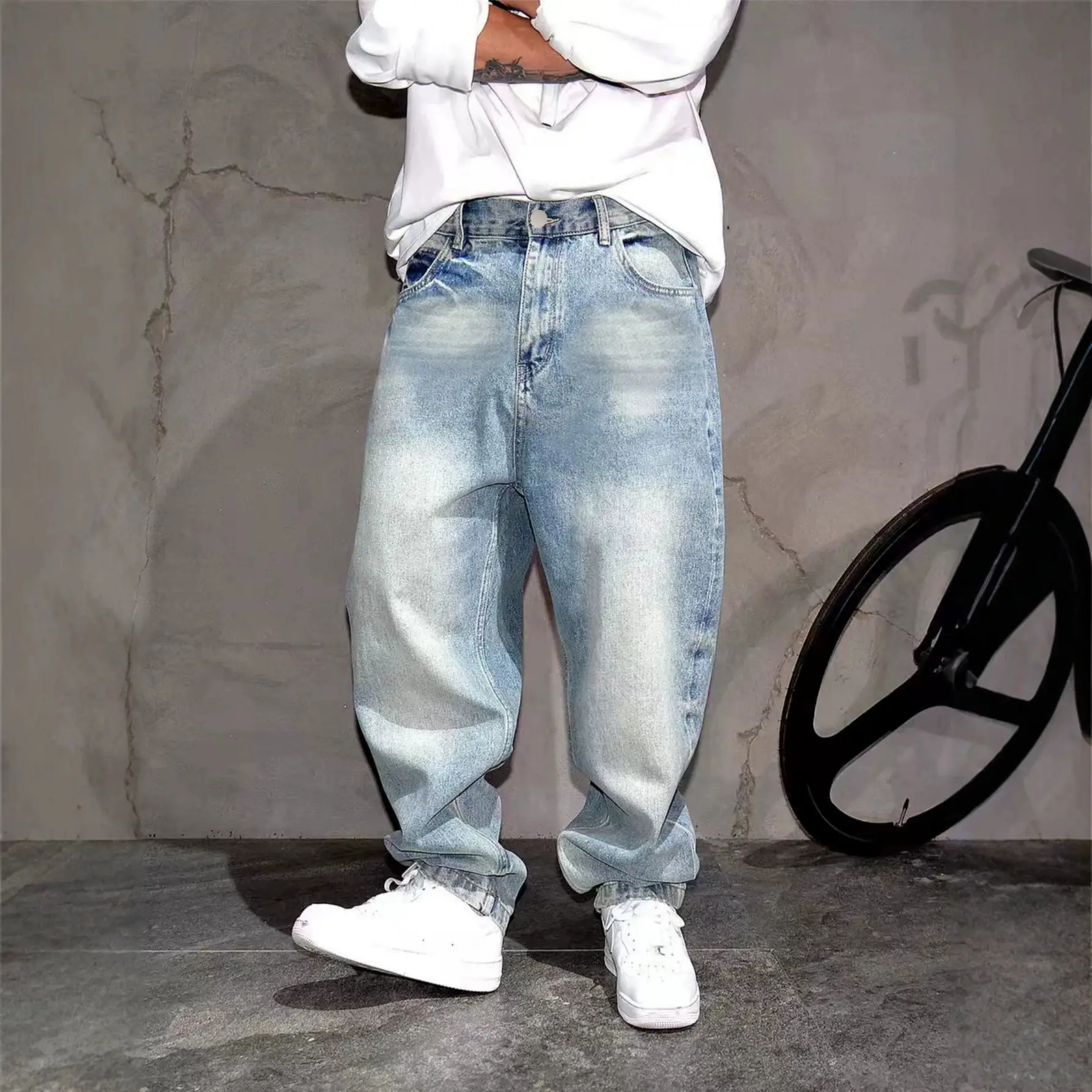 Simple Versatile Casual Mens Straight-leg Pants