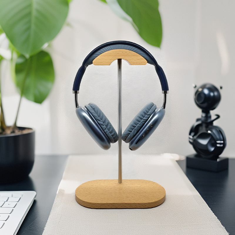Aluminum Alloy Wooden Headset Display Rack