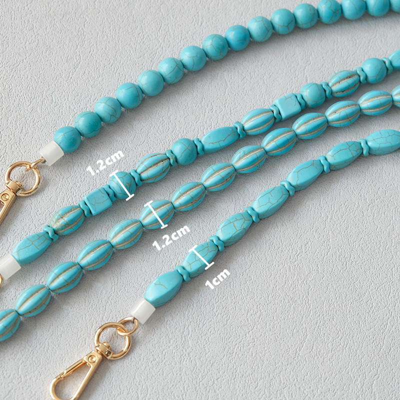 Vintage Turquoise Bag Chain Resin Chain view 2