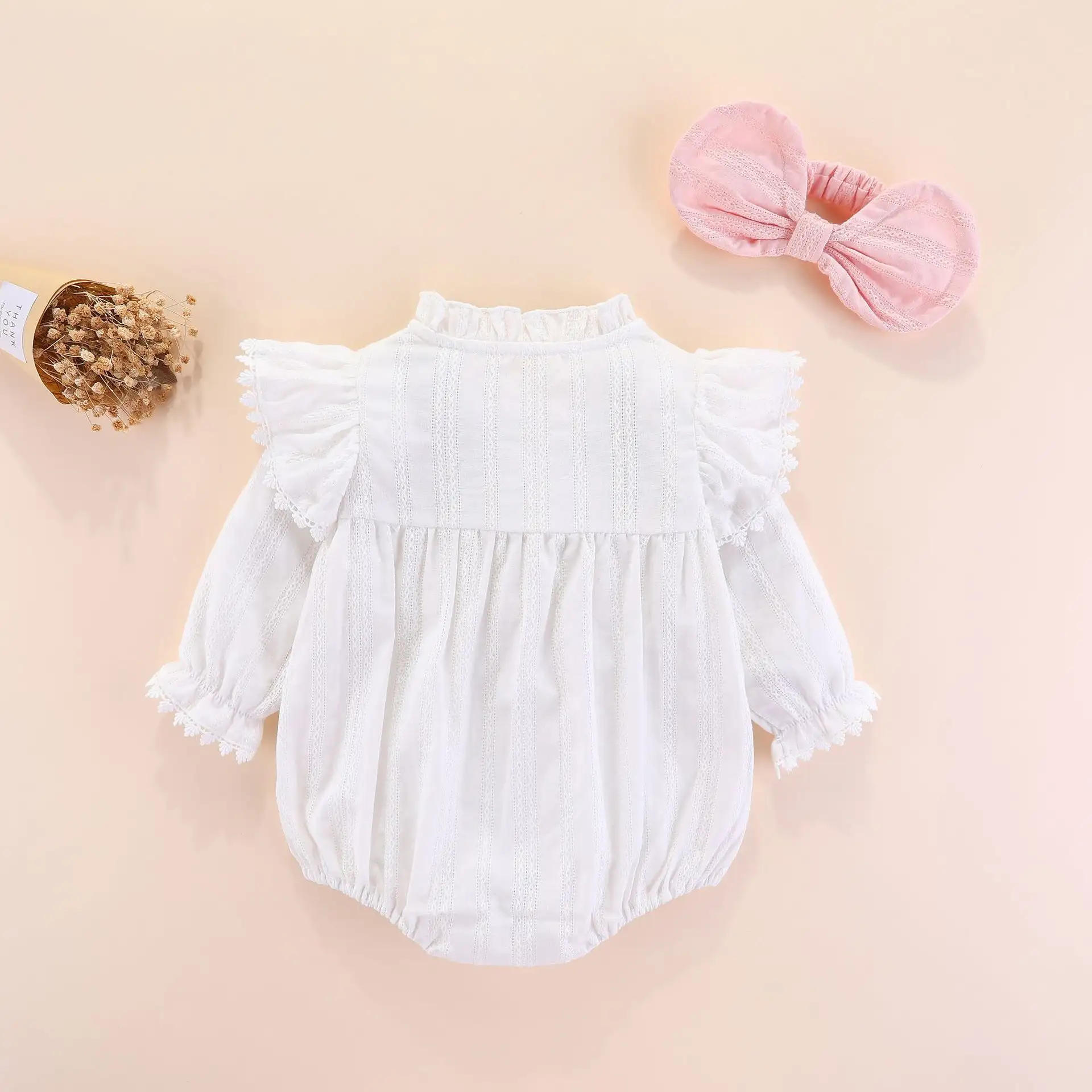 Summer Triangle Casual Women's Long-sleeved Cotton Thin Jumpsuit Romper