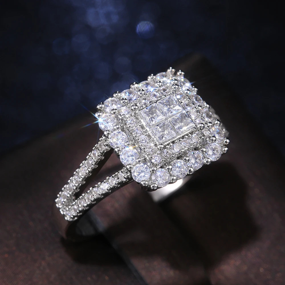 Gold-Plated Zircon Square Ring, picture 5 of 5