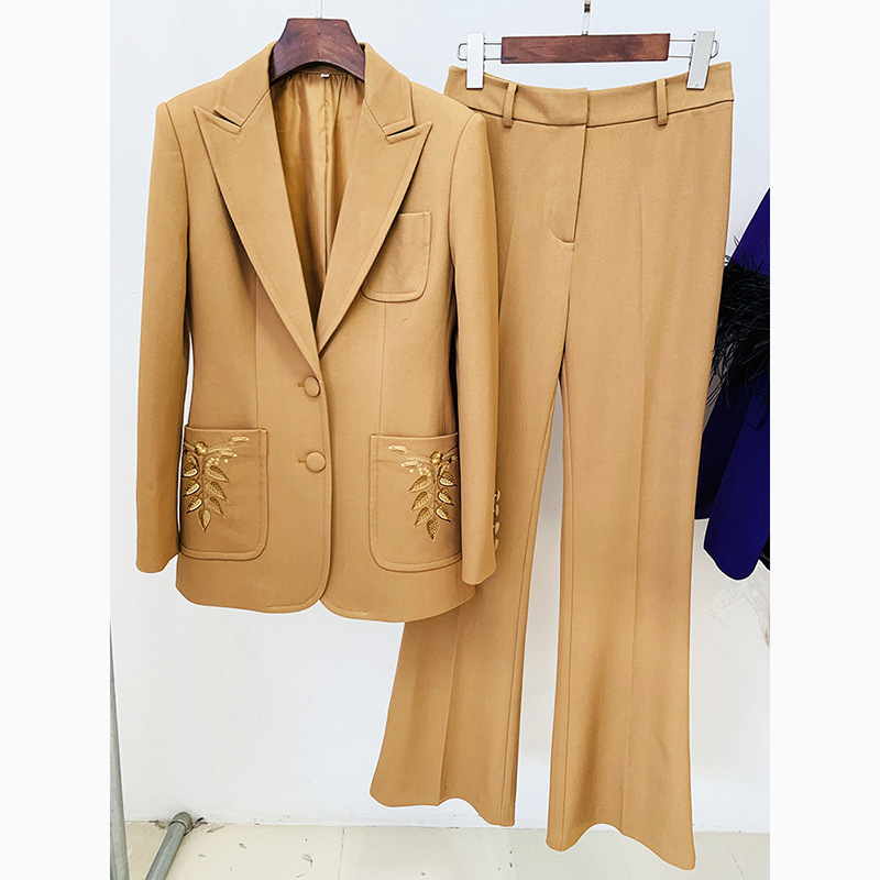 Ladies New Graceful Embroidery Suit Two-piece Suit