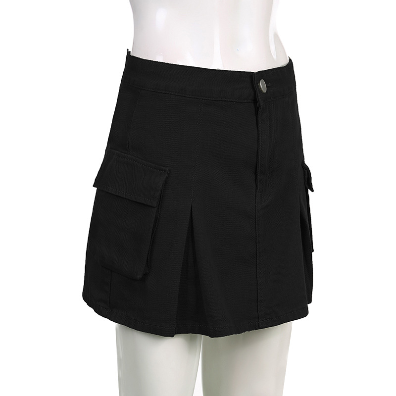 Title 21, Punk Fashion Low Rise Pleated Workwear Skirt fo...