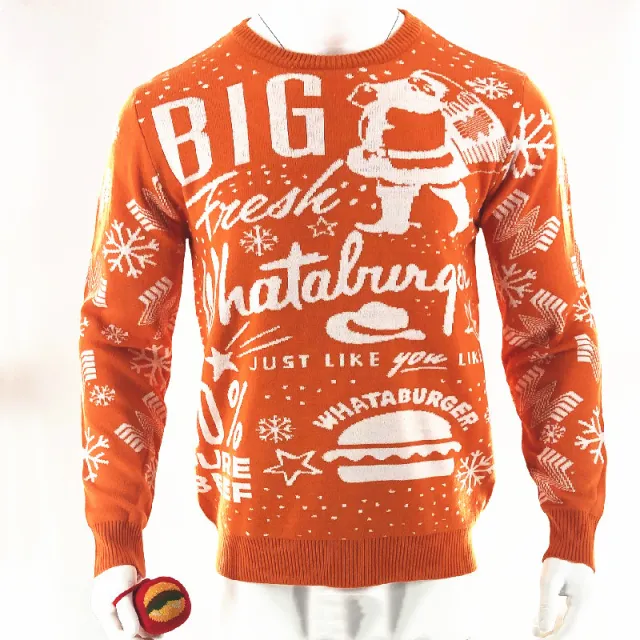Men's Fashion Casual Long Sleeve Round Neck Christmas Sweater Yellow - Shop at LoveMi