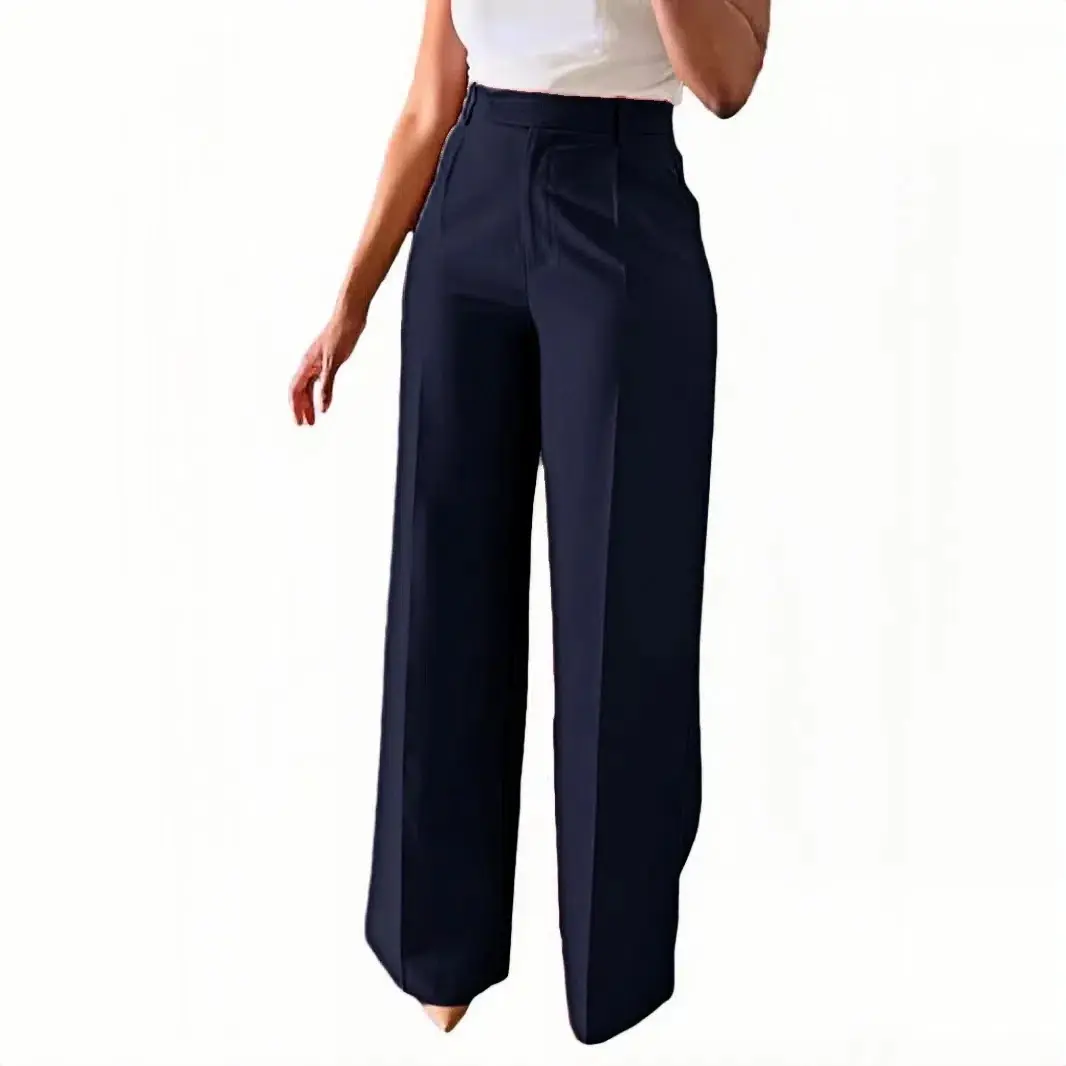 Commuter High-waisted Draping Straight-leg Casual Suit Pants