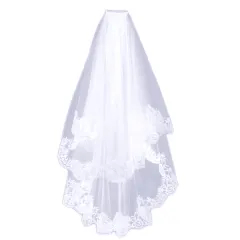 Black Veil Short Lace Headdress Spiritual Love Wedding Clothes Party Photo Veil Veil - White - View 1